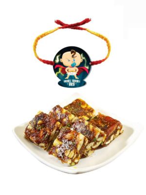 Double Trouble Bro Kids  Rakhi with Anjeer Barfi  Gift Combo of 2