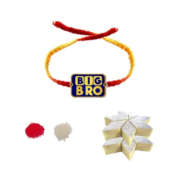 YaYa Cafe Rakhi Sweets Gift Combo for Brother, Big Bro with Rakhi,Kaju Katli - 500 gm, Gift Combo of 3 Raksha Bandhan