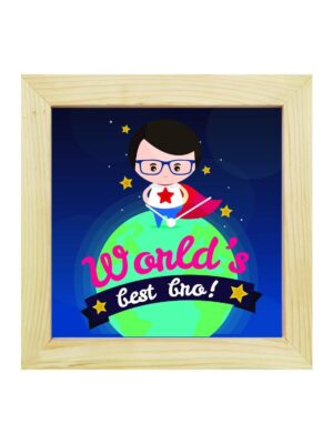 TheYaYaCafe Yaya Cafe Birthday Rakhi Gifts for Brother, Worlds Best Bro Framed Wall Clock - 8 x 8 inches