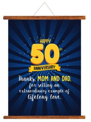 YaYa cafe™ 50th Anniversary Gifts for Parents, Mom Dad Scroll Greeting Card Poster Thanks- 18×24 inches