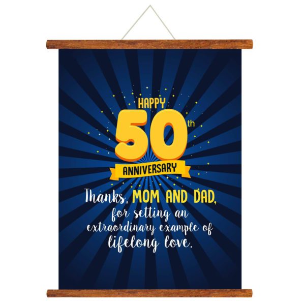 YaYa cafe™ 50th Anniversary Gifts for Parents, Mom Dad Scroll Greeting Card Poster Thanks- 18×24 inches