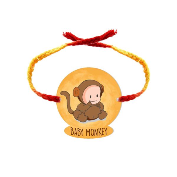 YaYa Cafe Rakhi Sweets Gift Combo for Brother Baby Monkey Printed Rakhi, Kaju Katli - 1 kg, Gift Combo of 2 Raksha Bandhan