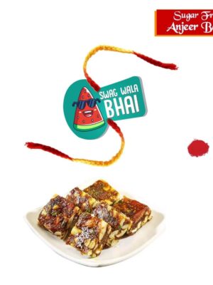 Yaya Cafe Rakhi Sweets Gift Combo for Brother Swag Wala Bhai Printed Rakhi, Anjeer Barfi- 1 Kg Raksha Bandhan