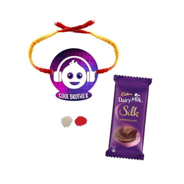 YaYa Cafe� Rakhi Chocolates Gift Combo for Brother, Cool Brother Rakhi with 1 Dairy Milk Silk Chocolate Gift Combo Birthday