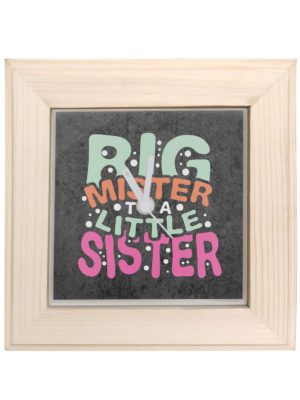 TheYaYaCafe Yaya Cafe� Birthday Rakhi Gifts for Brother, Desk Clock Big Mister to A Little Sister 6x6 inches Canvas,