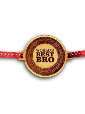 Worlds Best Bro Engraved Rakhi for Brother