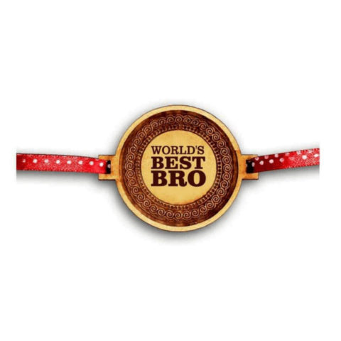 Worlds Best Bro Engraved Rakhi for Brother