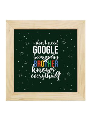 TheYaYaCafe Yaya Cafe Birthday Rakhi Gifts for Brother, Google Brother Brother Framed Wall Clock - 8 x 8 inches