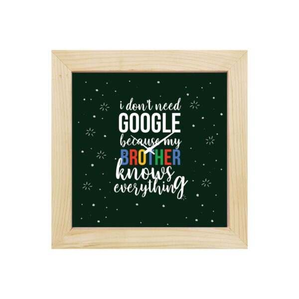 TheYaYaCafe Yaya Cafe Birthday Rakhi Gifts for Brother, Google Brother Brother Framed Wall Clock - 8 x 8 inches