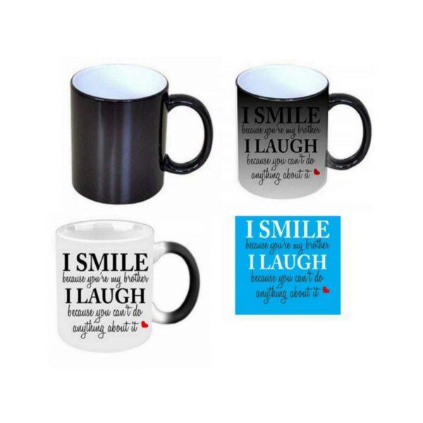 Yaya Cafe™ Rakhi Sweets Gift Combo for Brother, Funny Teasing I Smile I Laugh Brother Mug, Gulabjamun, Coaster Gift Combo of 3