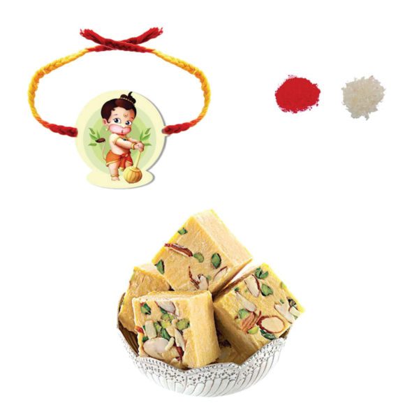 Bal Hanuman Kids Rakhi with Badam Patisa Combo - Pack of 2