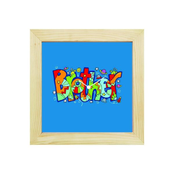 TheYaYaCafe Yaya Cafe Birthday Rakhi Gifts for Brother, Colorful Brother Framed Wall Clock - 6 x 6 inches