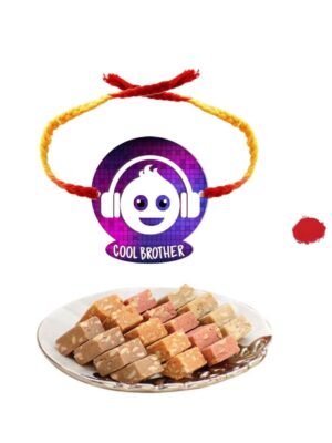 Yaya Cafe Rakhi Sweets Gift Combo for Cool Brother Printed Rakhi, MEWA Bites Burfi - 400 gm Raksha Bandhan