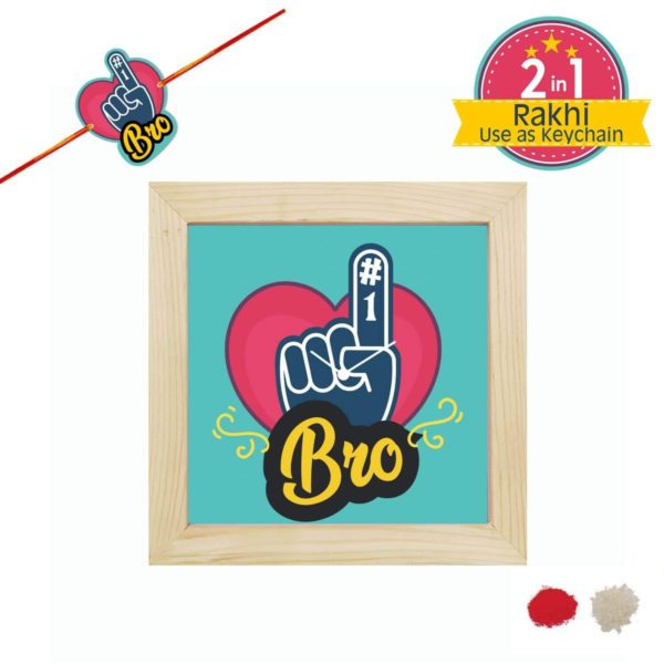 TheYaYaCafe Yaya Cafe� 6x6 inches Birthday Rakhi Gifts for Brother Canvas Wall Clock No 1 Brother