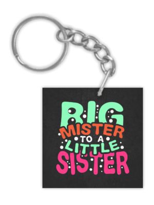 Black Big Mister To a Little Sister  Kids KeyRing for Brother