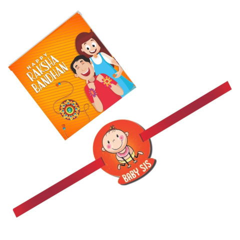 Orange Baby Sister Kids Rakhi