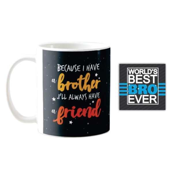 Yaya Cafe� Rakhi Sweets Gift Combo for Brother, Always Brother Friend Mug, Badam Patisa, Coaster Gift Combo of 3 Birthday