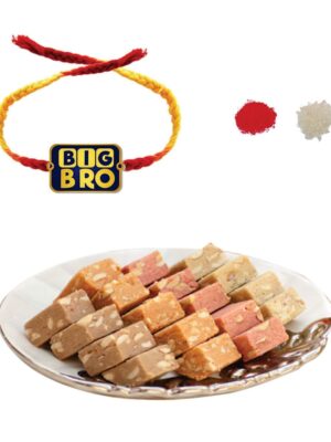 Yaya Cafe� Rakhi Sweets Gift Combo for Brother, Big Bro Rakhi, MEWA Bites Burfi - 400 gm, Gift Combo Raksha Bandhan