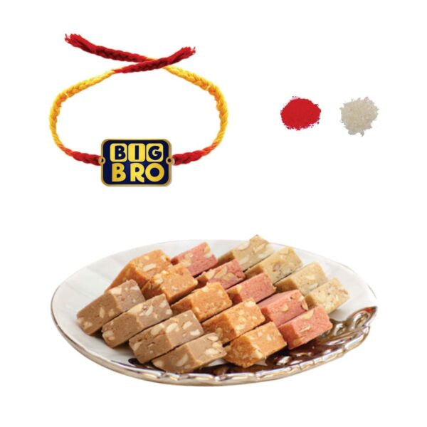 Yaya Cafe� Rakhi Sweets Gift Combo for Brother, Big Bro Rakhi, MEWA Bites Burfi - 400 gm, Gift Combo Raksha Bandhan