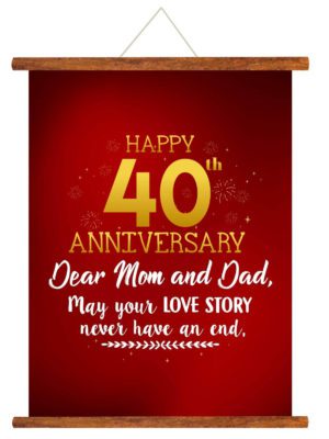 YaYa cafe™ 40th Anniversary Gifts for Parents, Mom Dad Scroll Greeting Card Poster Unending Love Story- 18×24 inches