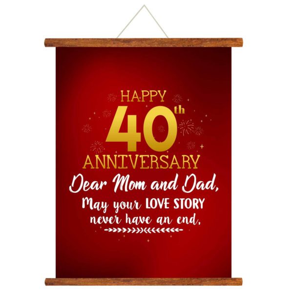 YaYa cafe™ 40th Anniversary Gifts for Parents, Mom Dad Scroll Greeting Card Poster Unending Love Story- 18×24 inches