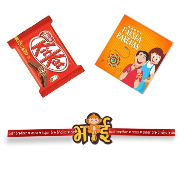 TheYaYaCafe Rakhi Gifts Combo for Brother KitKat (45gm) with Cute Baby Boy Kid Rakhi