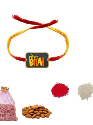 YaYa Cafe Rakhi Dry Fruits Gift Combo for Brother, Chota Bhai Printed Rakhi, Almonds, Gift Combo of 2 Raksha Bandhan