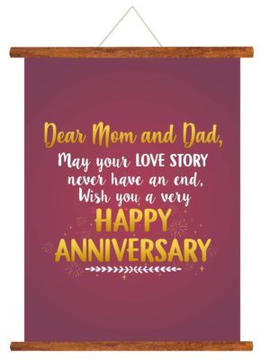 YaYa cafe™ Anniversary Gifts Scroll Greeting Card for Parents, Dear Mom and Dad- 18×24 inches