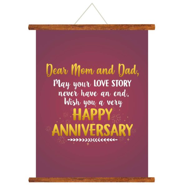 YaYa cafe™ Anniversary Gifts Scroll Greeting Card for Parents, Dear Mom and Dad- 18×24 inches