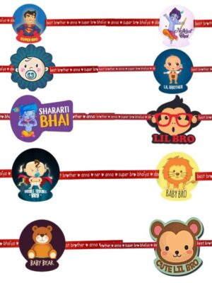 Printed Acrylic Rakhi Set of 10 for Brother |Raskhabandhan Special