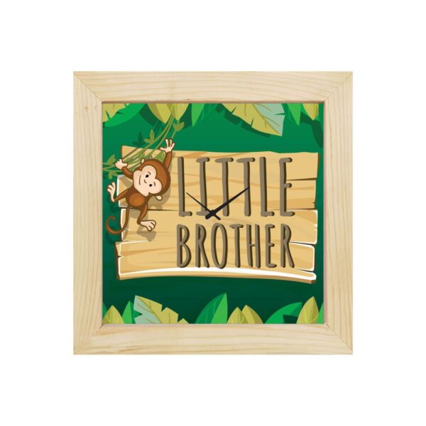 TheYaYaCafe Yaya Cafe Birthday Rakhi Gifts for Brother, Little Monkey Brother Framed Wall Clock - 12 x 12 inches Birthday Rakhi