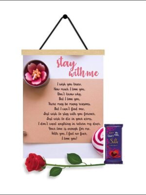 TheYaYaCafe Birthday Gifts Chocolate Gifts Combo for Husband, 1 Scroll Greeting Card, 1 Dairy Milk Silk (60g) with 1 Artificial