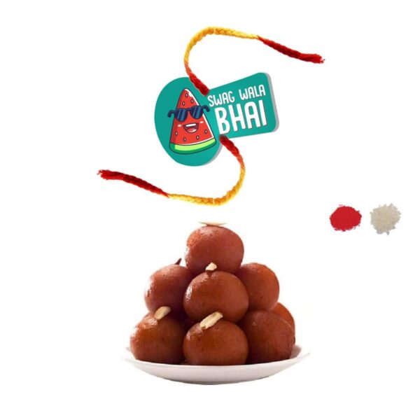 Yaya Cafe Rakhi Sweets Gift Combo for Brother Swag Wala Bhai Printed Rakhi, Gulab Jamun- 1 Kg Raksha Bandhan