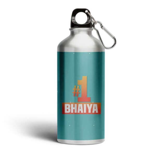 TheYaYaCafe Rakhi Gifts for Brother Sipper Water Bottle (600 ml) Stainless Steel No. 1 Bhaiya Printed Birthday
