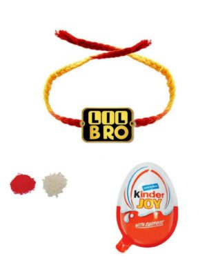 Lil Bro Kids  Rakhi with Kinder Joy Chocolates  Gift Combo pack of - 2