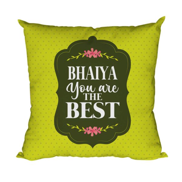 Yaya Cafe Rakhi Birthday Gift for Brother, Bhaiya You are The Best Cushion Cover 12X12 Inches