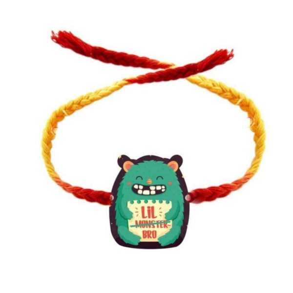 YaYa Cafe Rakhi Gifts Combo for Brother Cadbury Celebrations Assorted Chocolate Gift Pack with Monster Bro Printed Rakhi -