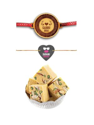Yaya Cafe Rakhi Sweets Gift Combo for Bhaiya Bhabhi, Gabru Bhai and Dabang Bhabhi Rakhi Badam Patisa - 1 Kg Raksha Bandhan