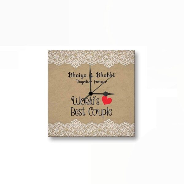 Yaya Cafe for Brother Bhaiya Bhabhi, Wall Clock Worlds Best Bhaiya Bhabhi Canvas