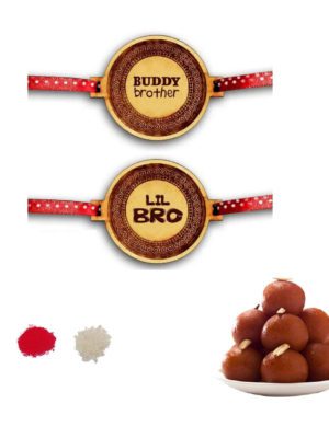 Buddy Bro & Lil Bro Kids Rakhi with Gulab Jamun Sweets Combo Pack Of - 3