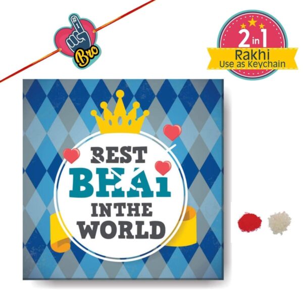 Yaya Cafe� 15x15 inches Birthday Rakhi Gifts for Brother Canvas Wall Clock Best Bhai in The World