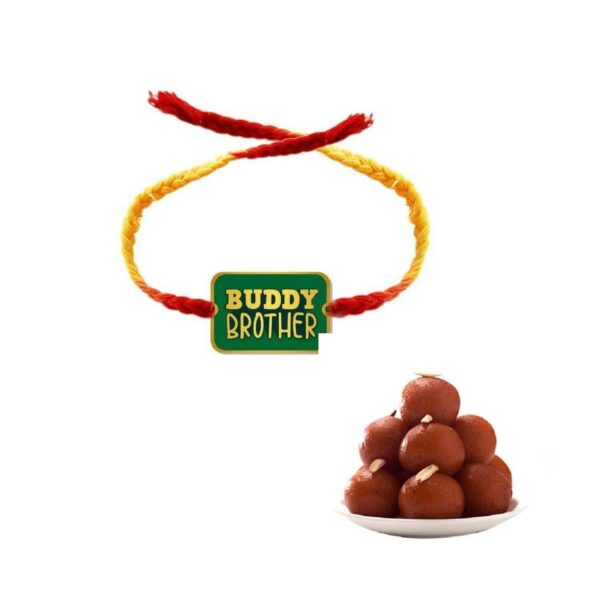 Yaya Cafe Printed Rakhi Sweets Gift Combo for Brothers, Buddy Brother Printed Rakhi, Gulab Jamun, Gift Combo Raksha Bandhan