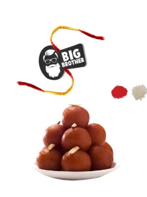 Yaya Cafe Rakhi Sweets Gift Combo for Big Brother Printed Rakhi, Gulab Jamun- 1 Kg Raksha Bandhan