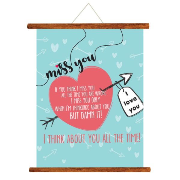 TheYaYaCafe Valentines Day Miss You Greeting Card Gift for Girlfriend Wife Boyfriend Husband No One Misses You More Than Me