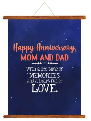 YaYa cafe™ Anniversary Gifts Scroll Greeting Card for Parents, Love Memories Mom and Dad- 18×24 inches