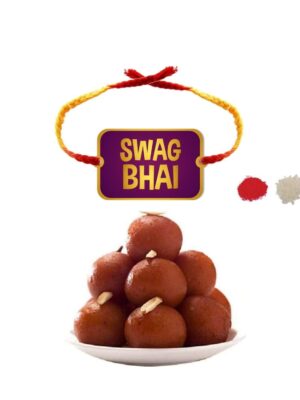 Yaya Cafe Rakhi Sweets Gift Combo for Brother Swag Bhai Printed Rakhi, Gulab Jamun- 1 Kg Raksha Bandhan