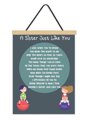 TheYaYaCafe Rakhi gifts for Sister Printed Scroll Greeting Card Sister Just Like You - 12x16 inches, Raksha Bandhan, Birthday