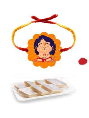 Bal Hanuman Kids  Rakhi with Kaju Katli Sweets Gift Combo of 2