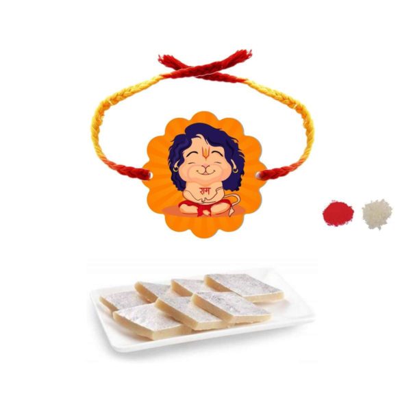 Bal Hanuman Kids  Rakhi with Kaju Katli Sweets Gift Combo of 2