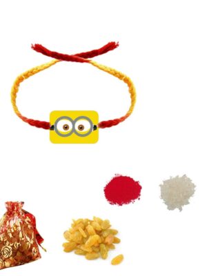 YaYa Cafe Rakhi Dry Fruits Gift Combo for Brother, Minion Printed Rakhi, Raisins, Gift Combo of 2 Raksha Bandhan